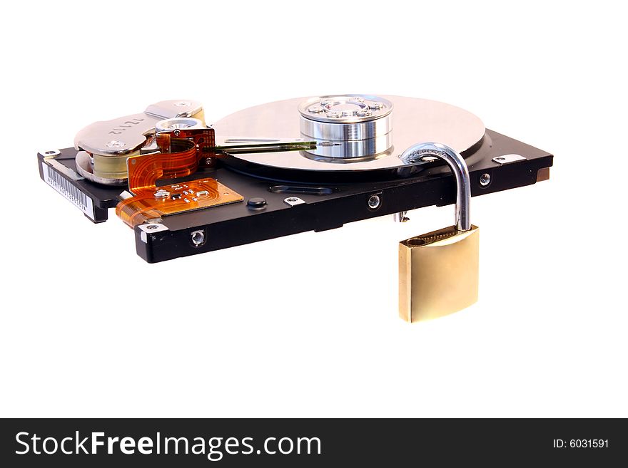 Unlocked hard disk isolated on a white background. Unlocked hard disk isolated on a white background.