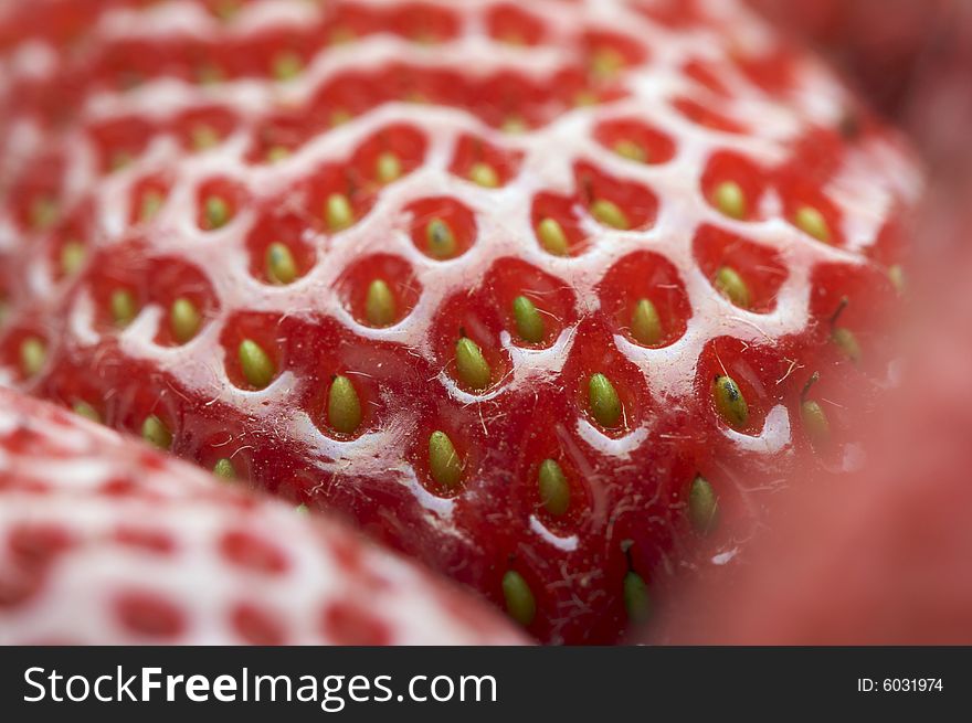 Macro of Fresh Strawberry Series. Macro of Fresh Strawberry Series