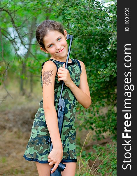 Beauty teen girl on nature for your design