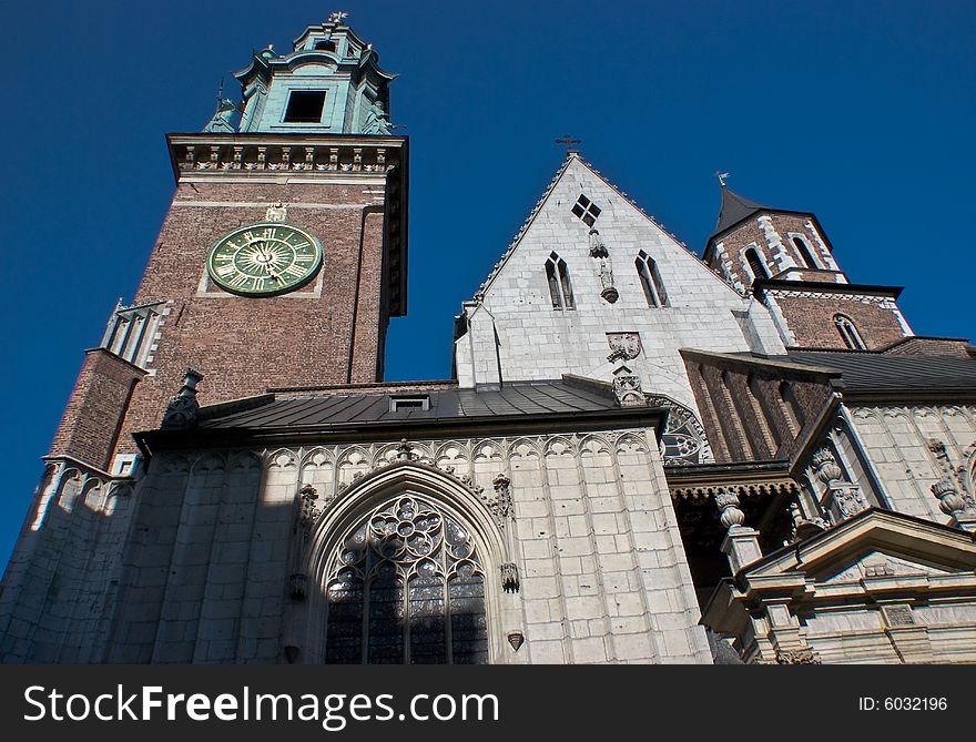 View on Wawel Cathedral in Krakow, Poland. View on Wawel Cathedral in Krakow, Poland