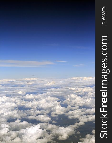 A beautiful sky view from airplane. A beautiful sky view from airplane