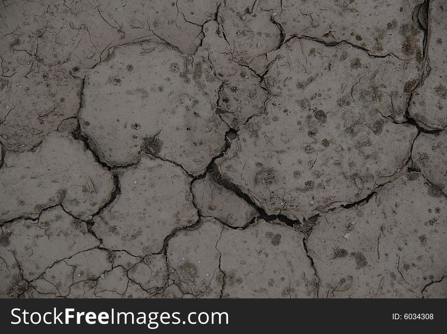 Dried and cracked earth background