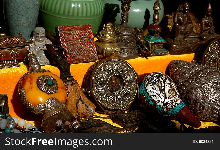Close up of  Tibet curio  in China