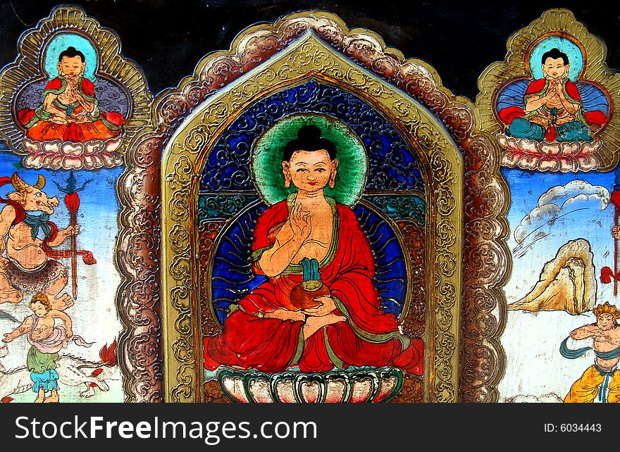 Close up of  Tibet painting  in China