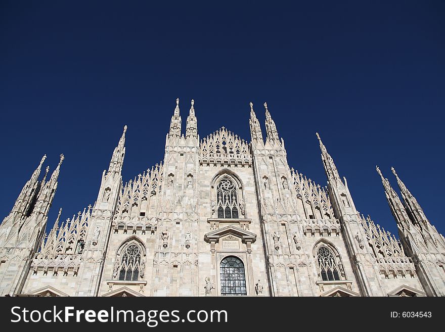 The Milan's Dome under a fantastic blue sky. The Milan's Dome under a fantastic blue sky