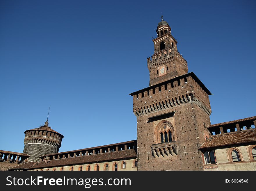 Inside the Castello Sforzesco in Milan, Italy