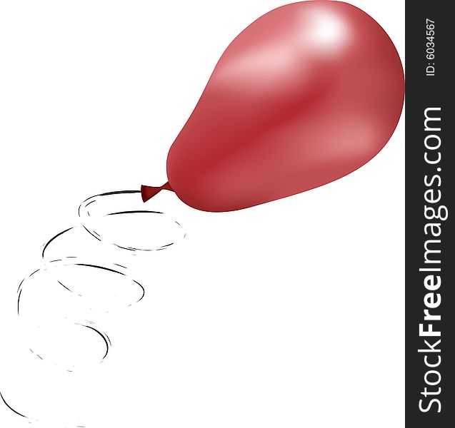 Red balloon in the air, vector illustration