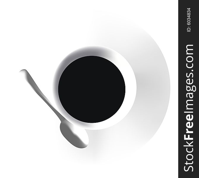 Coffee cup with spoon, vector illustration