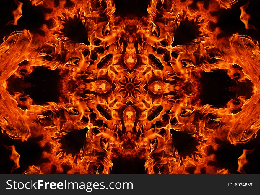 Fire cross abstract art background