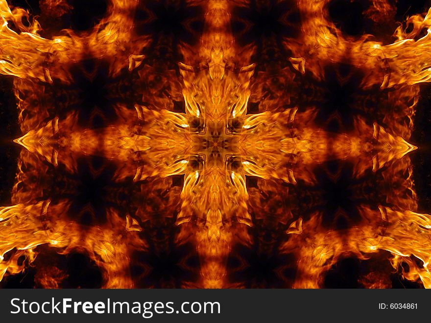 Fire cross abstract art background. Fire cross abstract art background