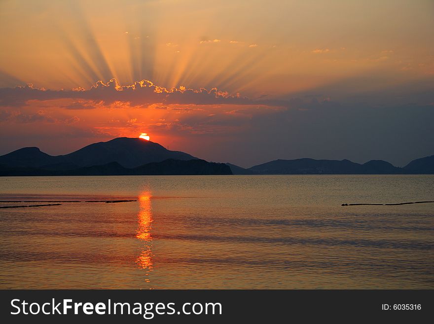 Sunset Of Koktebel In Ukraine