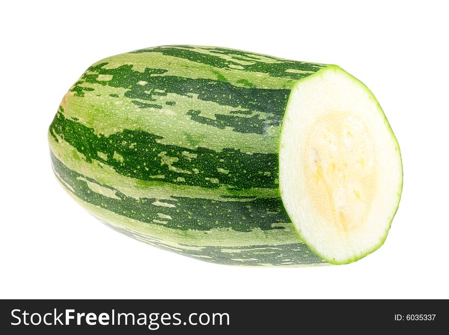 Part of zucchini isolated on a white background. Part of zucchini isolated on a white background