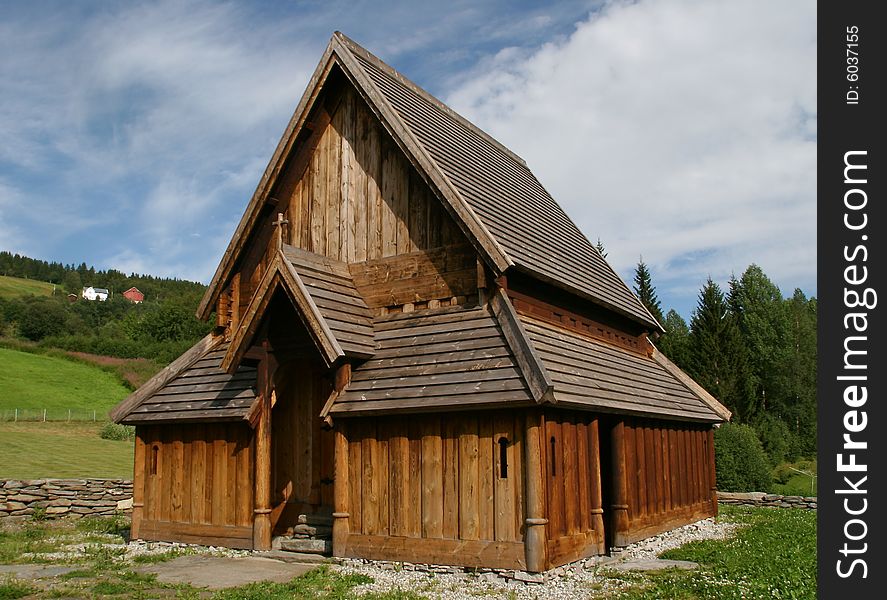 Norwegian stave church in Haltdalen