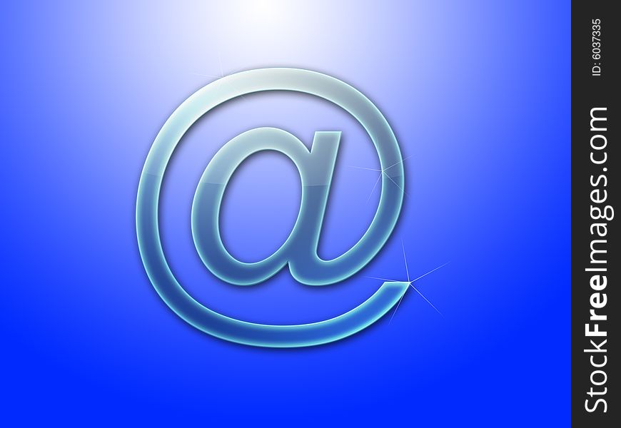 Dark blue e-mail icon @. Dark blue e-mail icon @