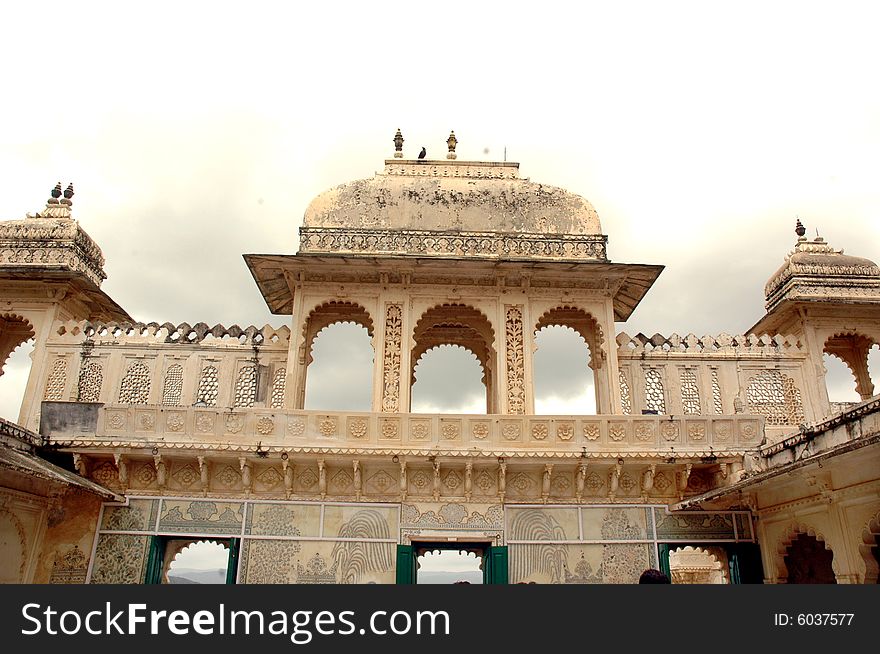 A beautiful construction made at city palace, Udaipur. A beautiful construction made at city palace, Udaipur