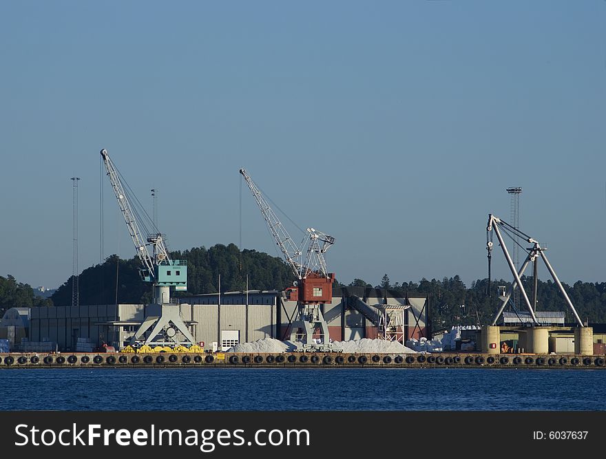 Harbour with cranes