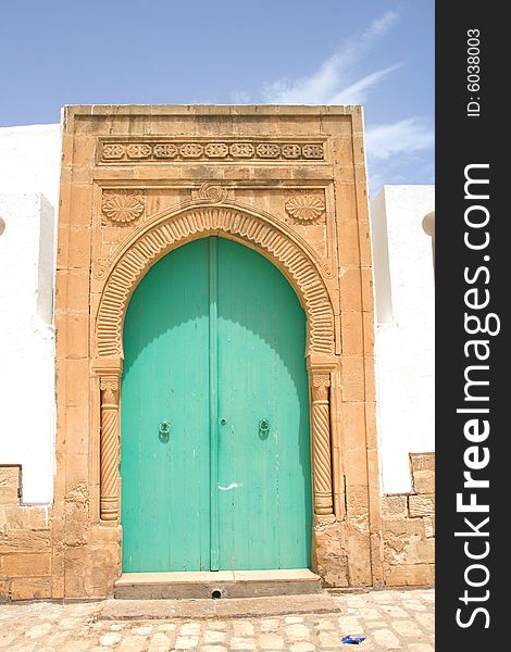 Decorative door in Mahdia, Tunisia. Decorative door in Mahdia, Tunisia
