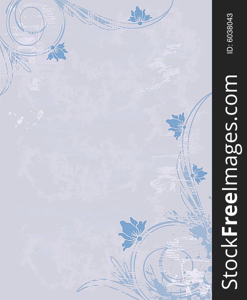 Grunge floral background – vector illustration
