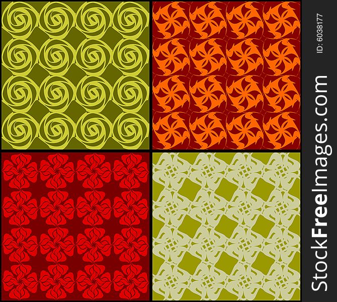 Four Seamless vector backgrounds. Easy to change colors. Four Seamless vector backgrounds. Easy to change colors.