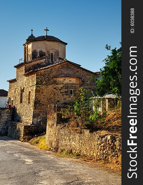 Picture of a Greek orthodox church from a small village in the Peloponnese. Picture of a Greek orthodox church from a small village in the Peloponnese
