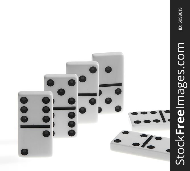 Dominoes on white backgroun