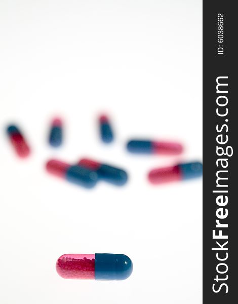 Some pills isolated on a white background