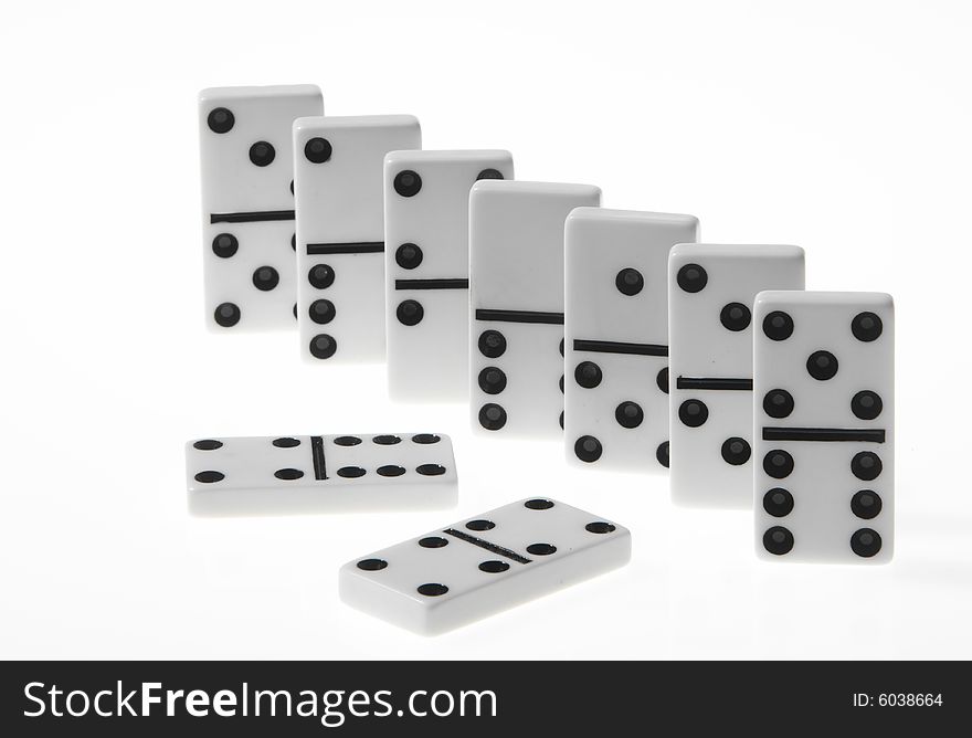 Dominoes on white backgroun