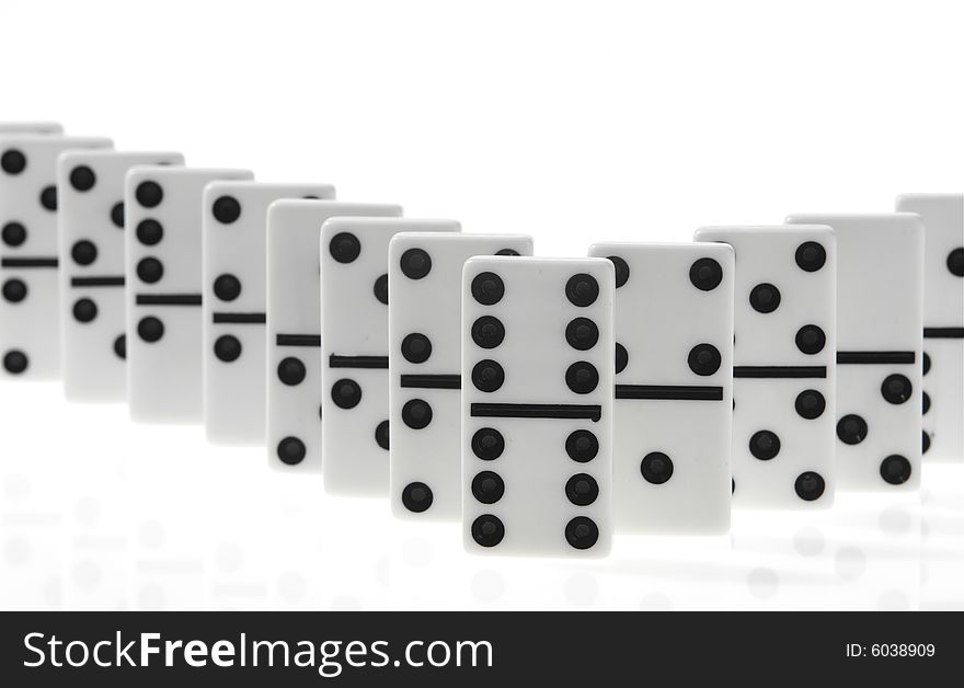 Dominoes on white backgroun