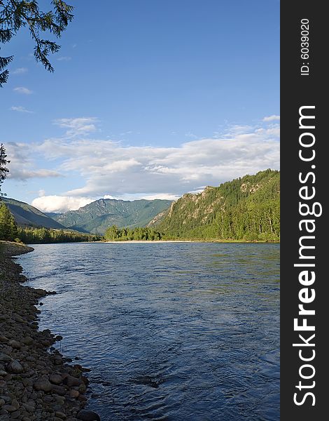 Katun river in the Altai mountains. Katun river in the Altai mountains