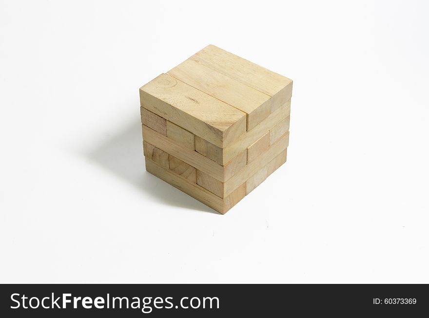 Wood block toy on white background. Wood block toy on white background.