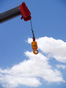 Crane Hook - Vertical Royalty Free Stock Images Crane Hook - Vertical Royalty Free Stock Images