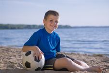 Boy Playing With Ball Royalty Free Stock Photography