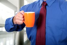 Morning Coffee At Work Royalty Free Stock Photo Morning Coffee At Work Royalty Free Stock Photo