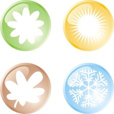 Four Seasons Buttons Stock Photography Four Seasons Buttons Stock Photography
