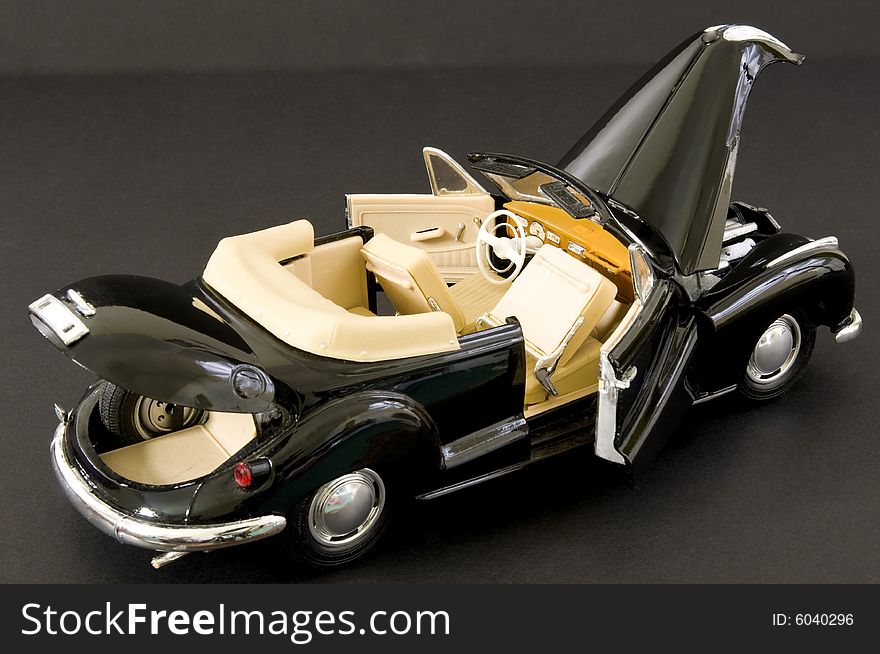 Luxurious black retro classic car