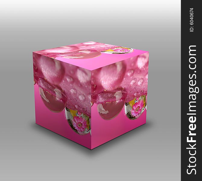 Gift box with flower pattern