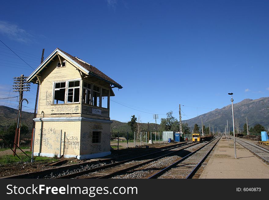 An Abandoned Train Station and a beautiful blue sky