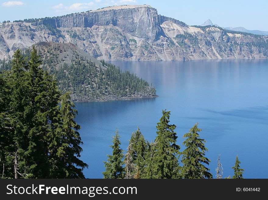 This is a photo that was taken at Crater Lake, Oregon.