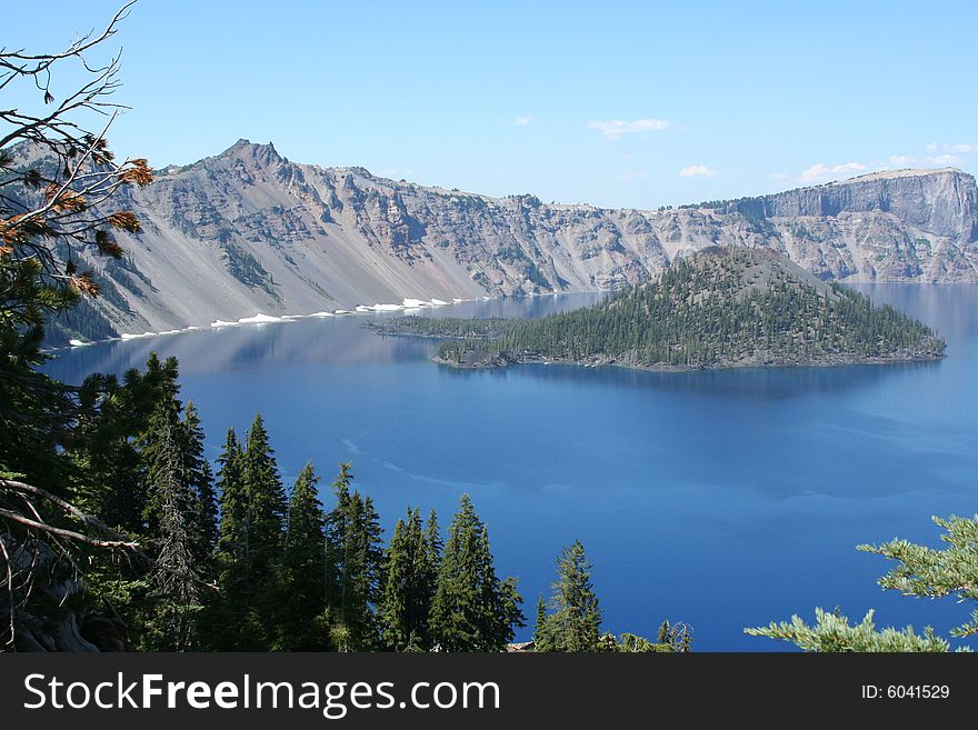 This photo is of Wizard Island, inside Crater Lake.