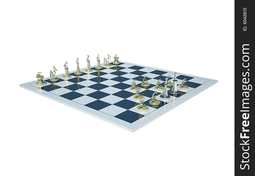 Money sign chess. Check and checkmate