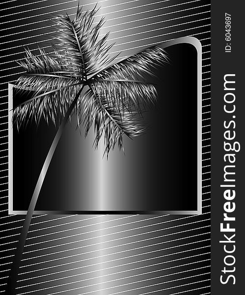 Abstract design with palm, vector illustration