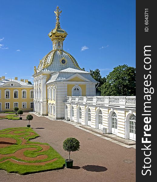 Fragment of palace in Peterhof near St.Petersburg. Fragment of palace in Peterhof near St.Petersburg