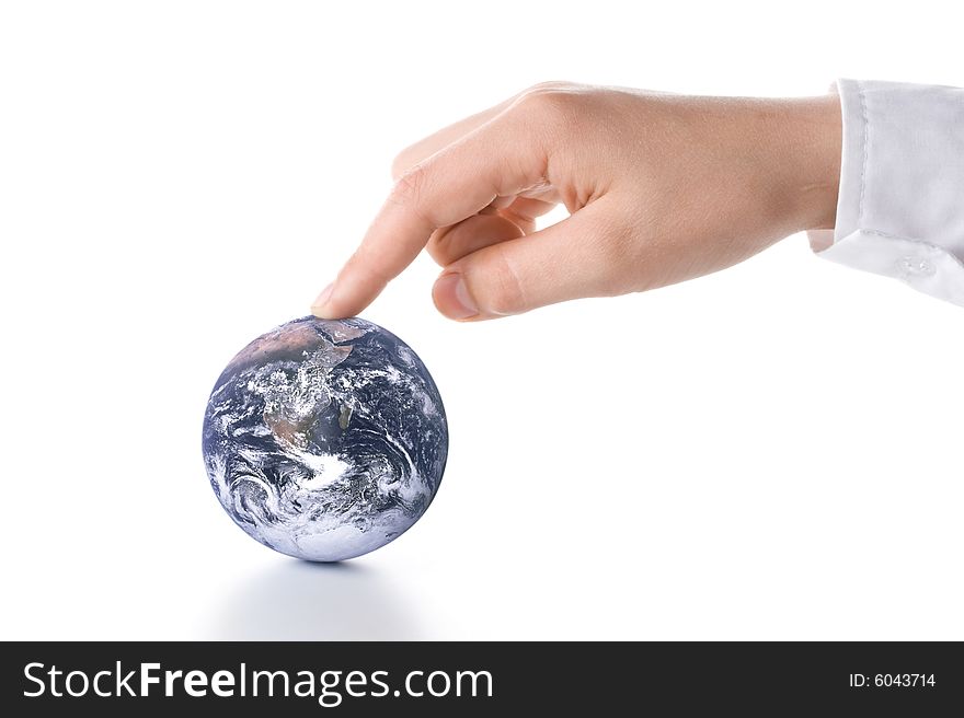 The globe in hands. Concept for environment conservation.