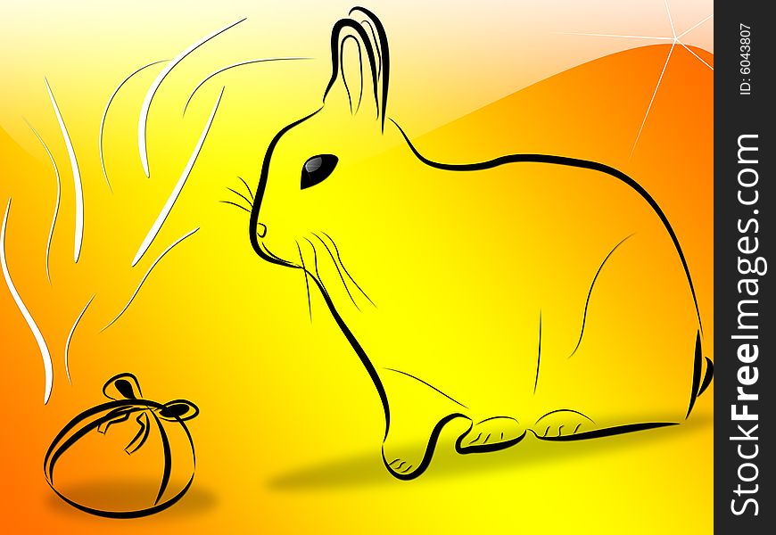 Easter egg and rabbit - background,wallpaper