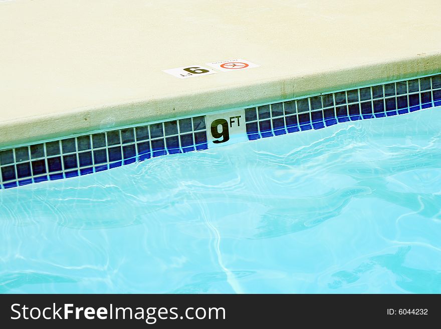 Nine foot swimming pool water marker