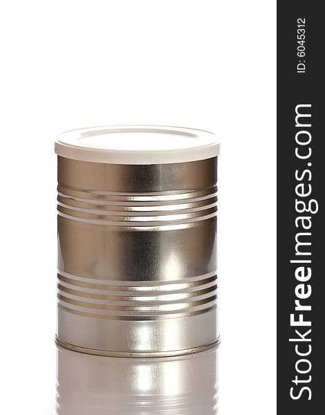 Metal Tin Container on white background