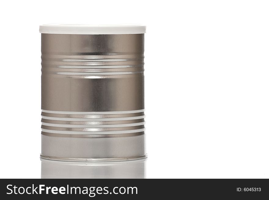 Metal Tin Container on white background