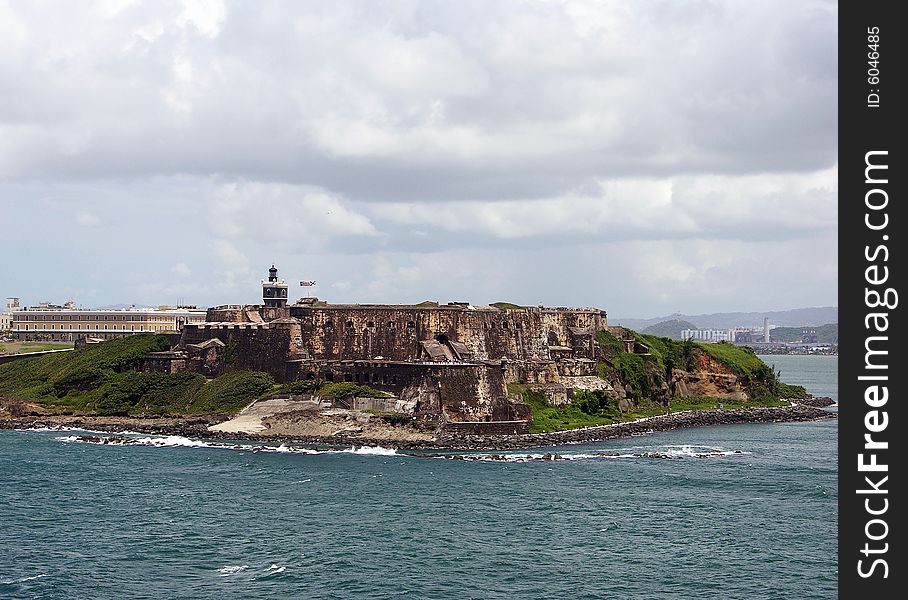 The view of historic San Felipe del Morro fort of San Juan, the capital of Puerto Rico. The view of historic San Felipe del Morro fort of San Juan, the capital of Puerto Rico.