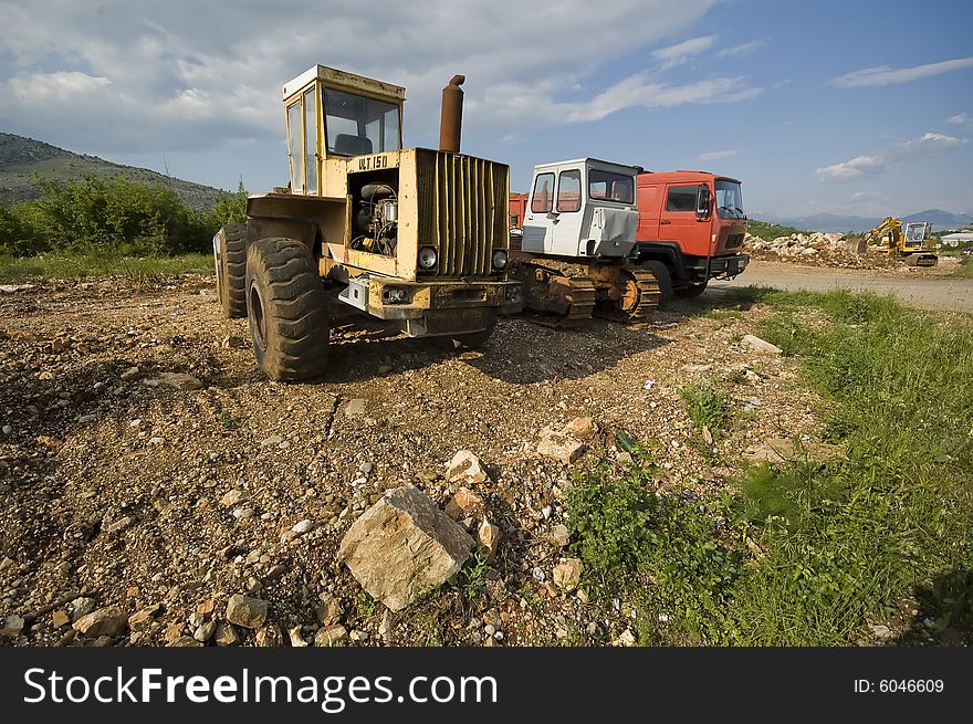 Old machinery on the municipal waiting next working day.