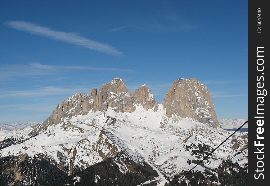 Mountain top in the dolomiti mountains